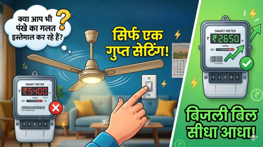 Fan me ek simple setting use karke bijli bill 50% tak kam kar sakte hain.